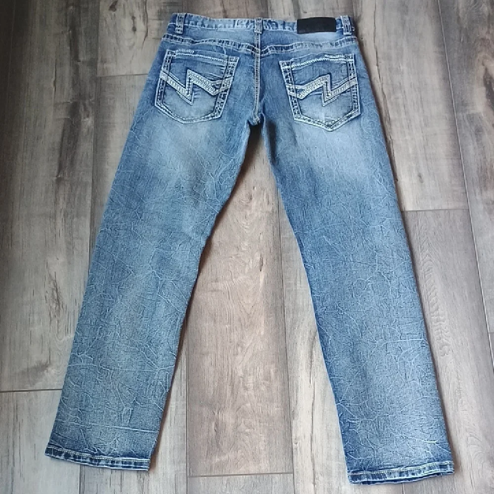 True Luck Jeans Classic Light Blue Men's Straight Jeans 30 X 32 - Picture 6 of 10